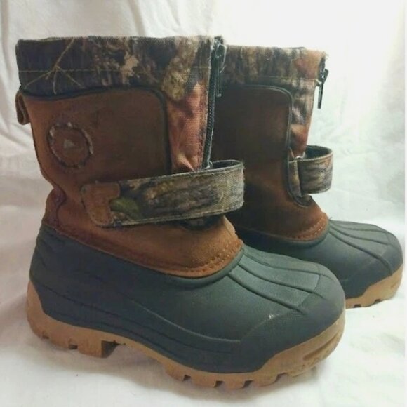Ozark Trail Camo Camouflage Winter Rubber Snow Boots Removable Liners 10 Boys - Picture 1 of 8